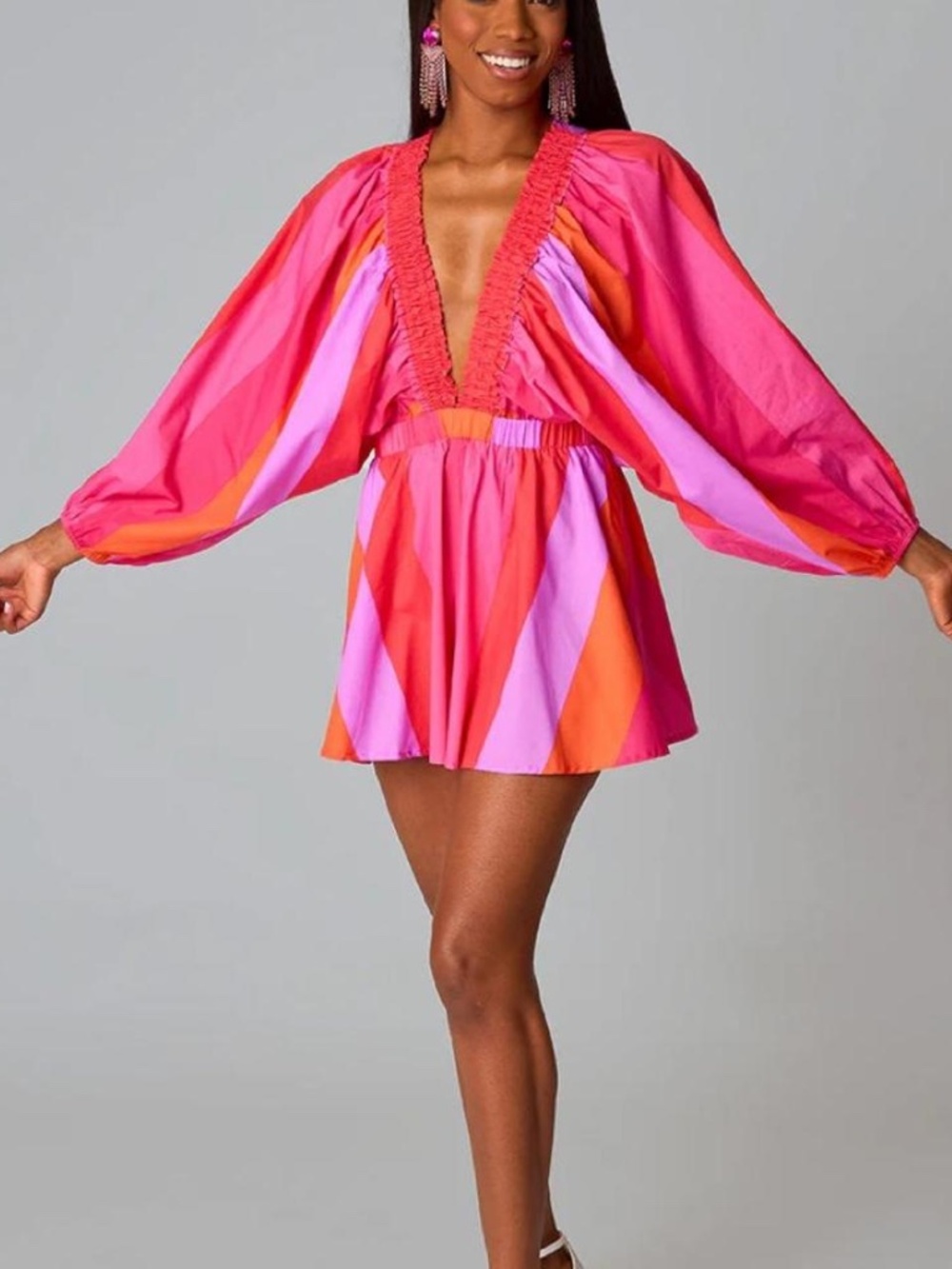 Buddy Love NWOT, Size Small, Buddy Love Palm Beach Plunge Neck Romper